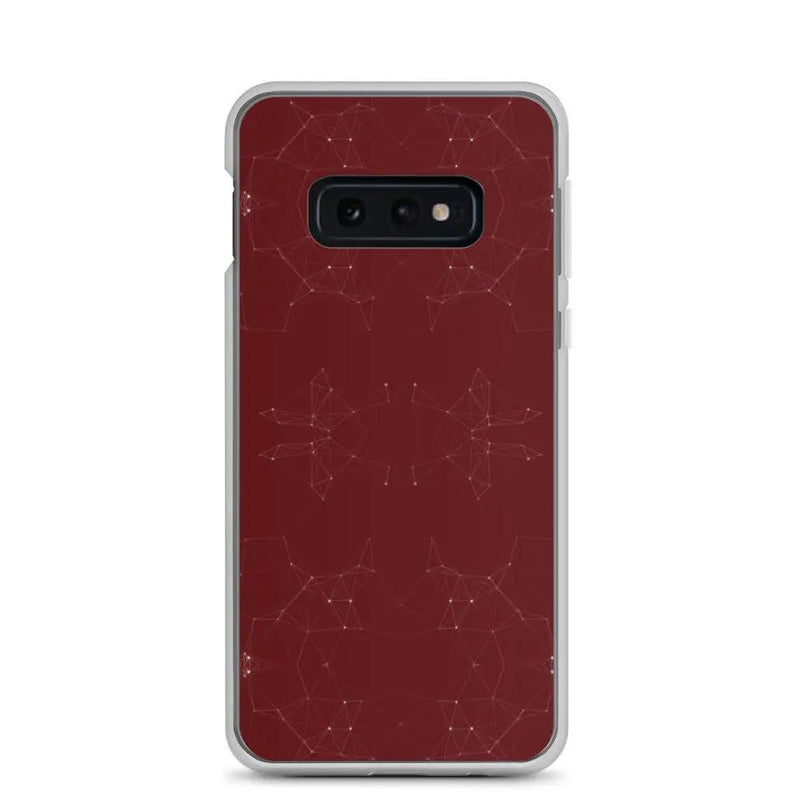 Load image into Gallery viewer, Dark Red Cyber Polygon Flexible Clear Samsung Case Bump Resistant Corners CREATIVETECH