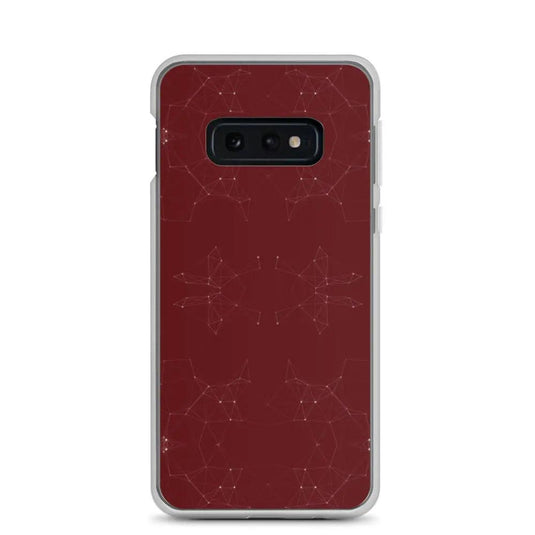 Dark Red Cyber Polygon Flexible Clear Samsung Case Bump Resistant Corners CREATIVETECH