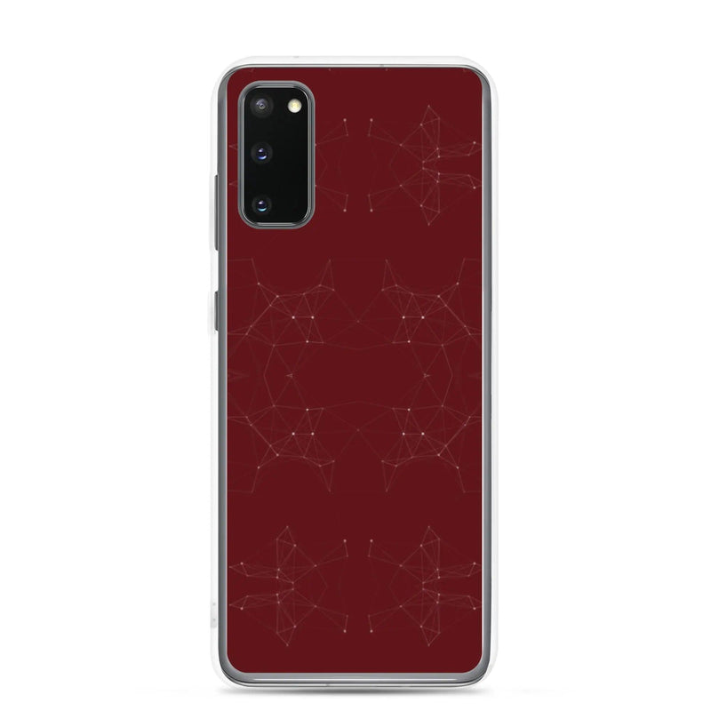 Load image into Gallery viewer, Dark Red Cyber Polygon Flexible Clear Samsung Case Bump Resistant Corners CREATIVETECH