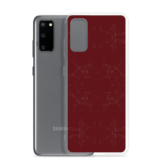 Dark Red Cyber Polygon Flexible Clear Samsung Case Bump Resistant Corners CREATIVETECH