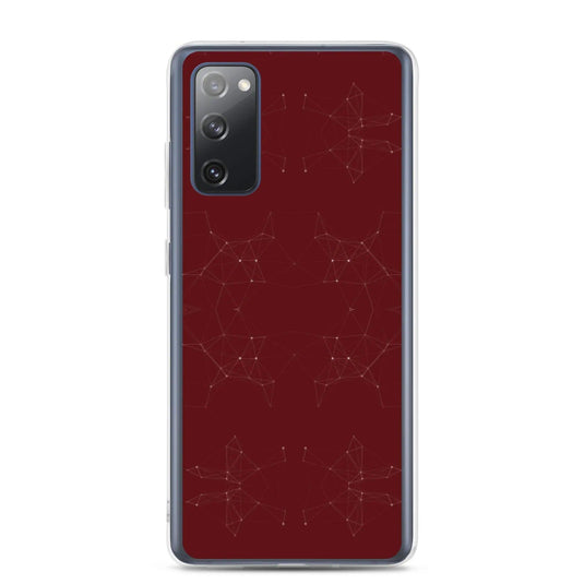 Dark Red Cyber Polygon Flexible Clear Samsung Case Bump Resistant Corners CREATIVETECH