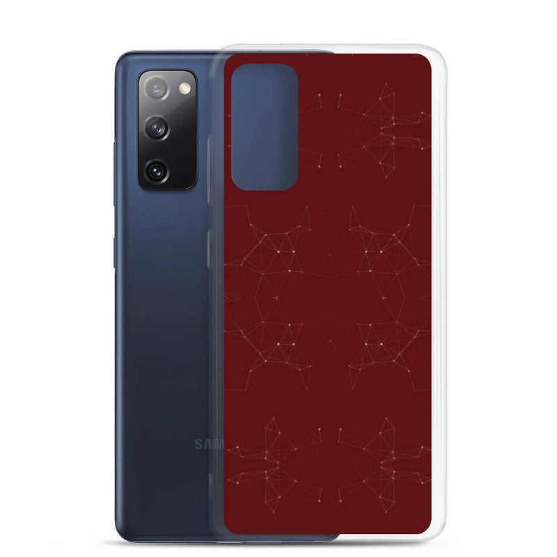 Load image into Gallery viewer, Dark Red Cyber Polygon Flexible Clear Samsung Case Bump Resistant Corners CREATIVETECH
