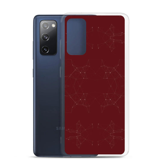Dark Red Cyber Polygon Flexible Clear Samsung Case Bump Resistant Corners CREATIVETECH