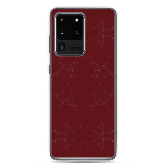 Dark Red Cyber Polygon Flexible Clear Samsung Case Bump Resistant Corners CREATIVETECH