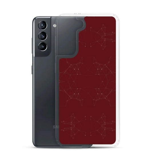 Dark Red Cyber Polygon Flexible Clear Samsung Case Bump Resistant Corners CREATIVETECH