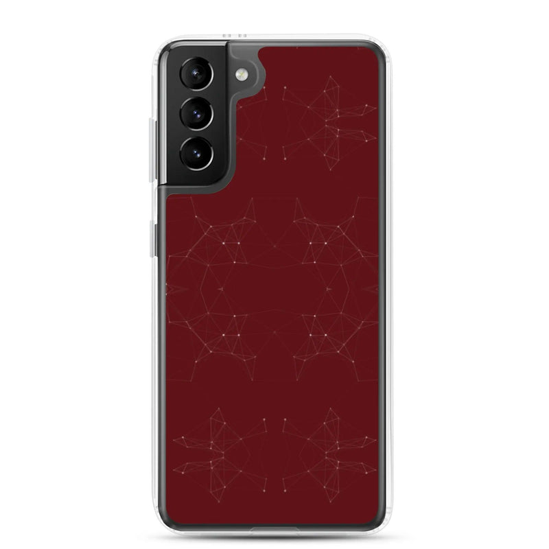 Load image into Gallery viewer, Dark Red Cyber Polygon Flexible Clear Samsung Case Bump Resistant Corners CREATIVETECH