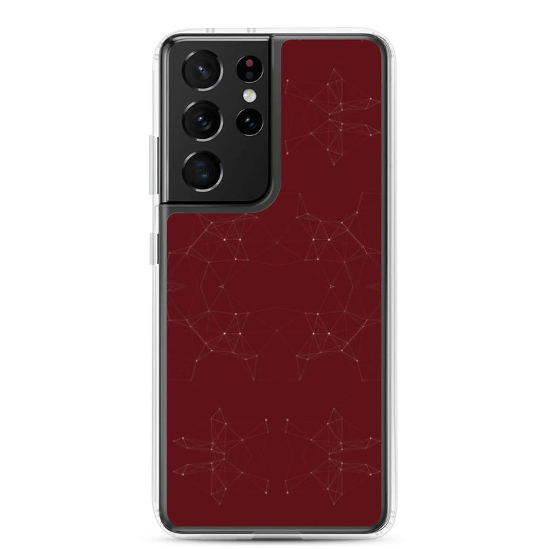Load image into Gallery viewer, Dark Red Cyber Polygon Flexible Clear Samsung Case Bump Resistant Corners CREATIVETECH