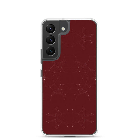 Dark Red Cyber Polygon Flexible Clear Samsung Case Bump Resistant Corners CREATIVETECH