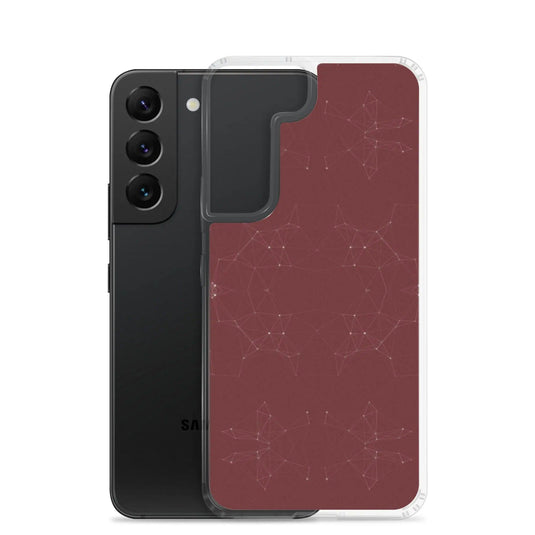 Dark Red Cyber Polygon Flexible Clear Samsung Case Bump Resistant Corners CREATIVETECH