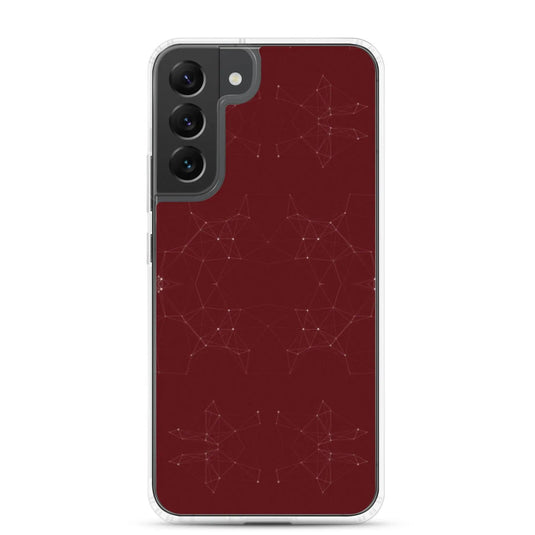Dark Red Cyber Polygon Flexible Clear Samsung Case Bump Resistant Corners CREATIVETECH
