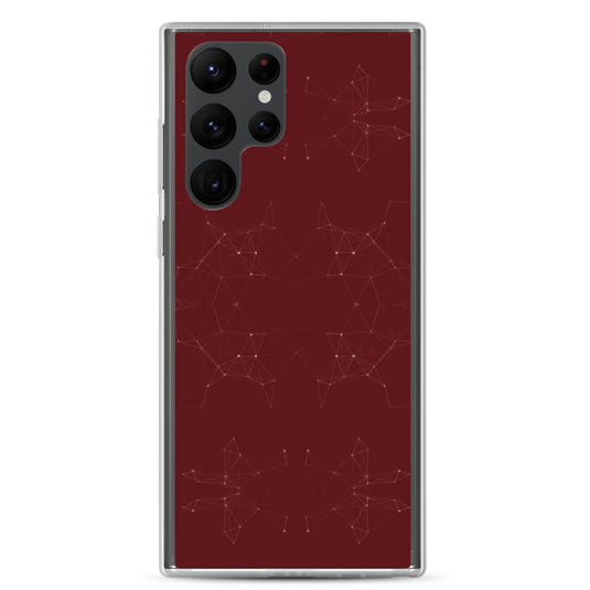 Dark Red Cyber Polygon Flexible Clear Samsung Case Bump Resistant Corners CREATIVETECH