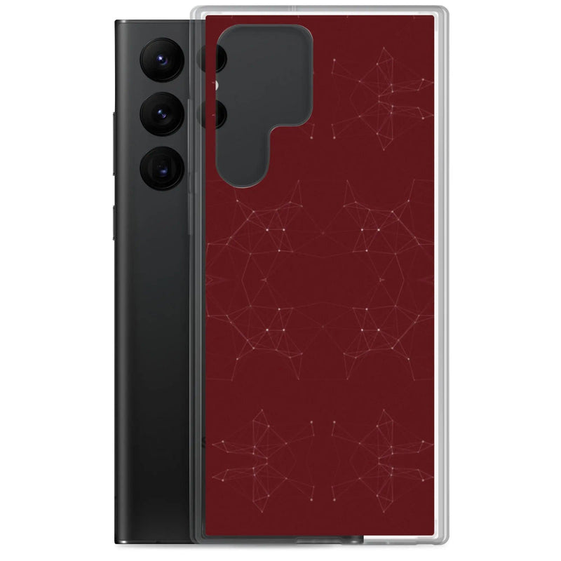 Load image into Gallery viewer, Dark Red Cyber Polygon Flexible Clear Samsung Case Bump Resistant Corners CREATIVETECH