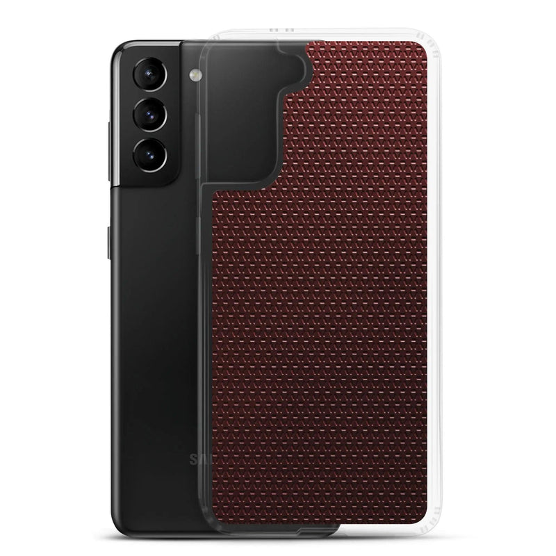 Load image into Gallery viewer, Dark Red Industrial Metal Pattern Flexible Clear Samsung Case Bump Resistant Corners CREATIVETECH