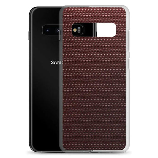 Dark Red Industrial Metal Pattern Flexible Clear Samsung Case Bump Resistant Corners CREATIVETECH