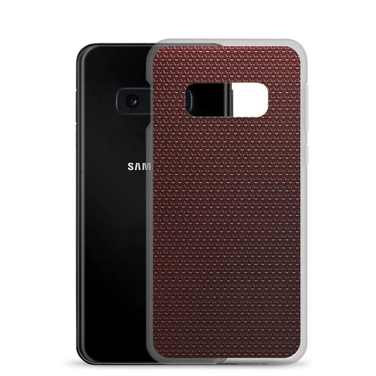 Dark Red Industrial Metal Pattern Flexible Clear Samsung Case Bump Resistant Corners CREATIVETECH