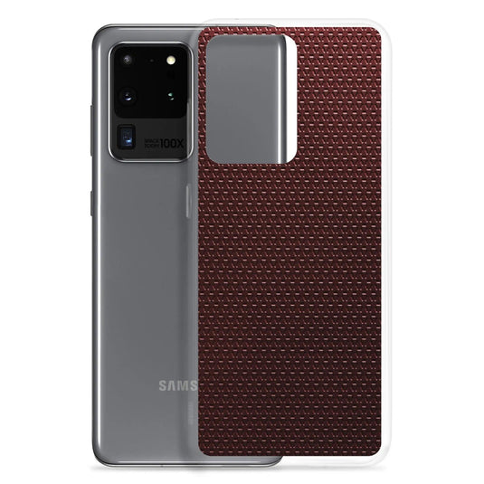 Dark Red Industrial Metal Pattern Flexible Clear Samsung Case Bump Resistant Corners CREATIVETECH