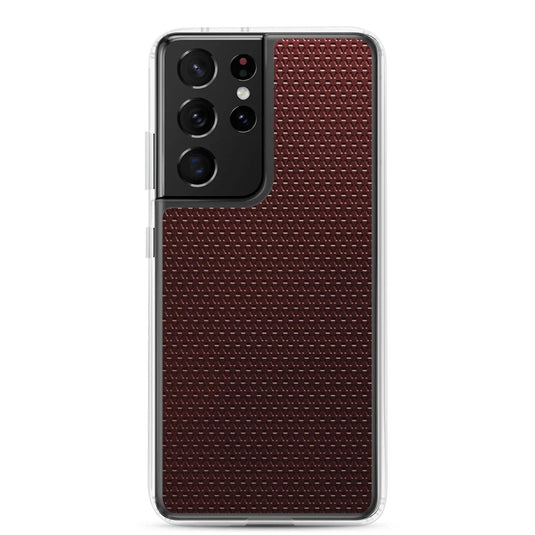 Dark Red Industrial Metal Pattern Flexible Clear Samsung Case Bump Resistant Corners CREATIVETECH