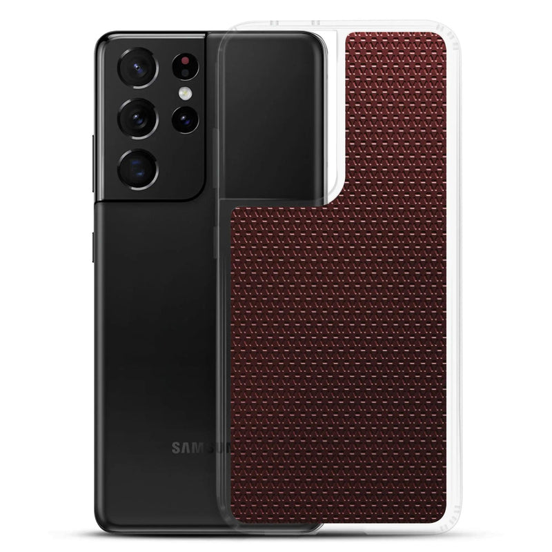 Load image into Gallery viewer, Dark Red Industrial Metal Pattern Flexible Clear Samsung Case Bump Resistant Corners CREATIVETECH