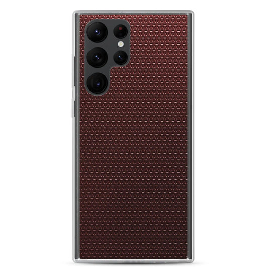 Dark Red Industrial Metal Pattern Flexible Clear Samsung Case Bump Resistant Corners CREATIVETECH