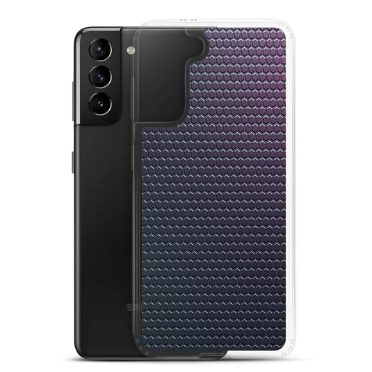 Dark Violet Industrial Rubber Pattern Flexible Clear Samsung Case Bump Resistant Corners CREATIVETECH