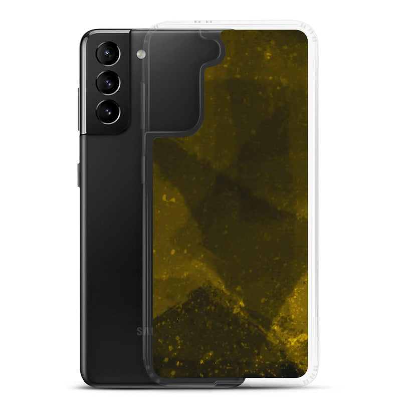 Load image into Gallery viewer, Dark Yellow Industrial Watercolor Paint Brush Style Flexible Clear Samsung Case Bump Resistant Corners CREATIVETECH