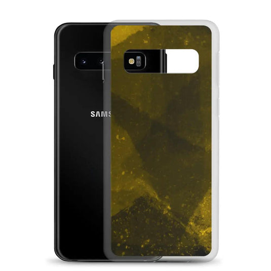 Dark Yellow Industrial Watercolor Paint Brush Style Flexible Clear Samsung Case Bump Resistant Corners CREATIVETECH