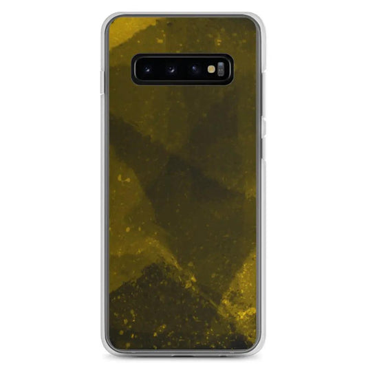 Dark Yellow Industrial Watercolor Paint Brush Style Flexible Clear Samsung Case Bump Resistant Corners CREATIVETECH