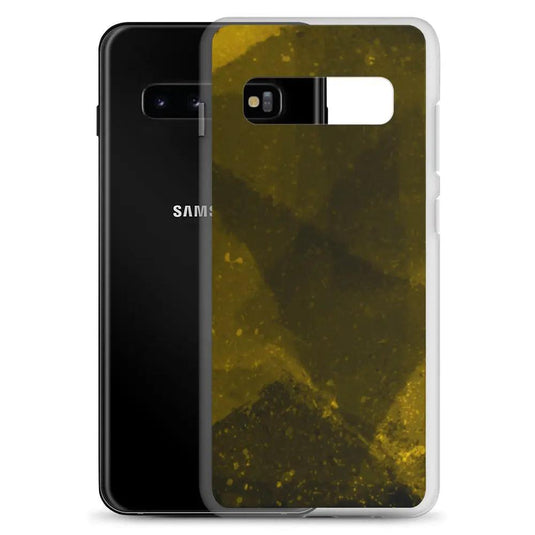 Dark Yellow Industrial Watercolor Paint Brush Style Flexible Clear Samsung Case Bump Resistant Corners CREATIVETECH