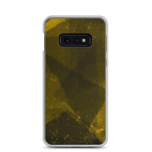 Dark Yellow Industrial Watercolor Paint Brush Style Flexible Clear Samsung Case Bump Resistant Corners CREATIVETECH