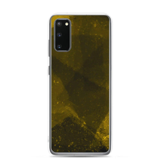Dark Yellow Industrial Watercolor Paint Brush Style Flexible Clear Samsung Case Bump Resistant Corners CREATIVETECH