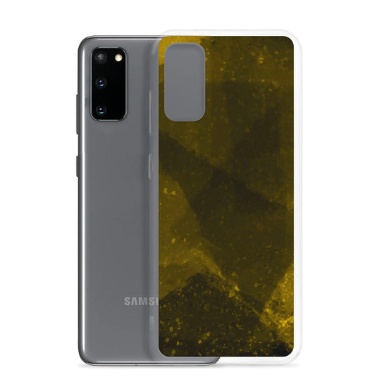 Dark Yellow Industrial Watercolor Paint Brush Style Flexible Clear Samsung Case Bump Resistant Corners CREATIVETECH