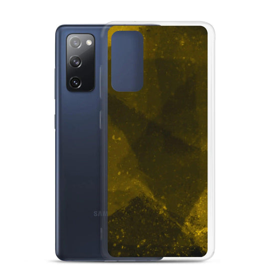 Dark Yellow Industrial Watercolor Paint Brush Style Flexible Clear Samsung Case Bump Resistant Corners CREATIVETECH
