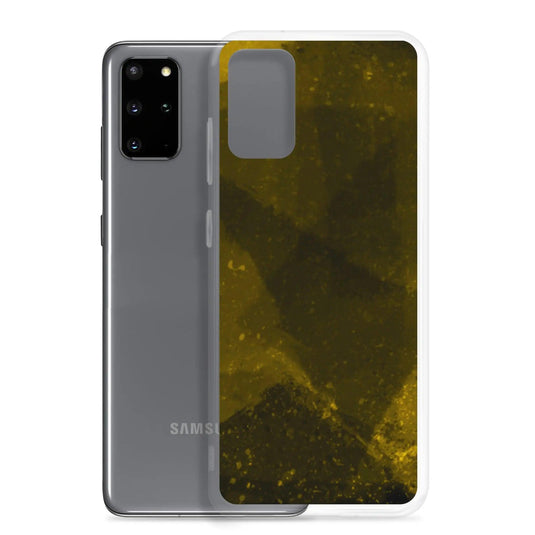 Dark Yellow Industrial Watercolor Paint Brush Style Flexible Clear Samsung Case Bump Resistant Corners CREATIVETECH
