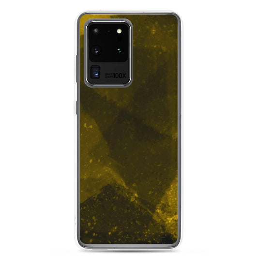 Dark Yellow Industrial Watercolor Paint Brush Style Flexible Clear Samsung Case Bump Resistant Corners CREATIVETECH