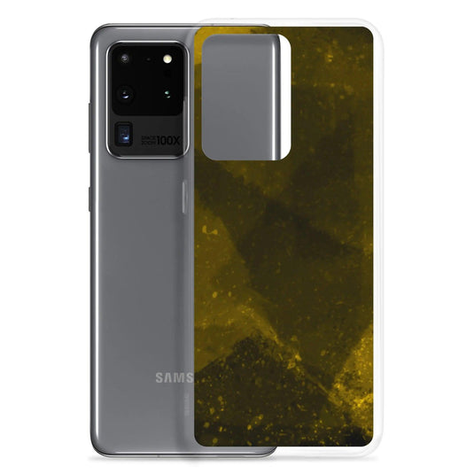 Dark Yellow Industrial Watercolor Paint Brush Style Flexible Clear Samsung Case Bump Resistant Corners CREATIVETECH