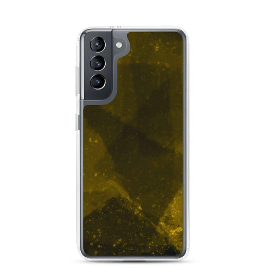 Dark Yellow Industrial Watercolor Paint Brush Style Flexible Clear Samsung Case Bump Resistant Corners CREATIVETECH