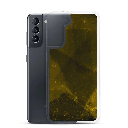 Dark Yellow Industrial Watercolor Paint Brush Style Flexible Clear Samsung Case Bump Resistant Corners CREATIVETECH