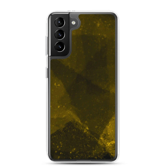 Dark Yellow Industrial Watercolor Paint Brush Style Flexible Clear Samsung Case Bump Resistant Corners CREATIVETECH