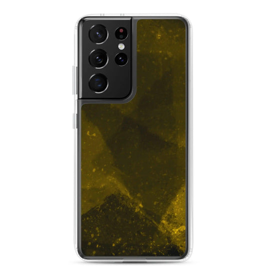 Dark Yellow Industrial Watercolor Paint Brush Style Flexible Clear Samsung Case Bump Resistant Corners CREATIVETECH