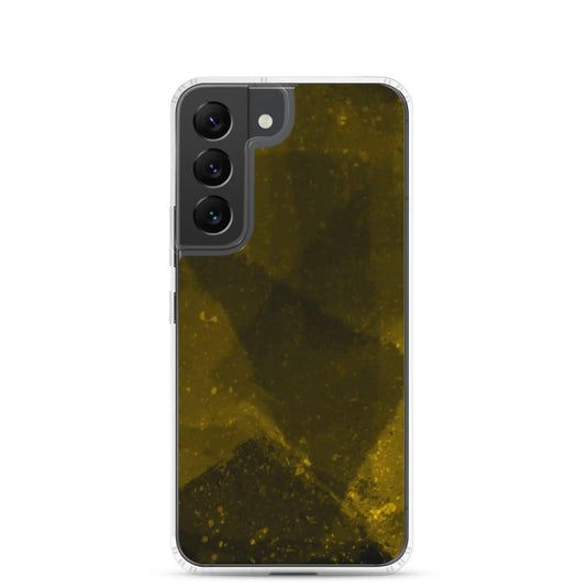 Dark Yellow Industrial Watercolor Paint Brush Style Flexible Clear Samsung Case Bump Resistant Corners CREATIVETECH
