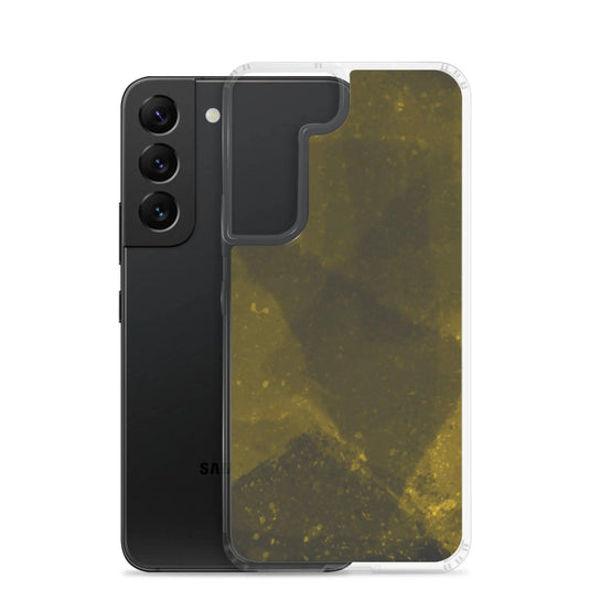 Dark Yellow Industrial Watercolor Paint Brush Style Flexible Clear Samsung Case Bump Resistant Corners CREATIVETECH