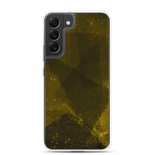 Dark Yellow Industrial Watercolor Paint Brush Style Flexible Clear Samsung Case Bump Resistant Corners CREATIVETECH
