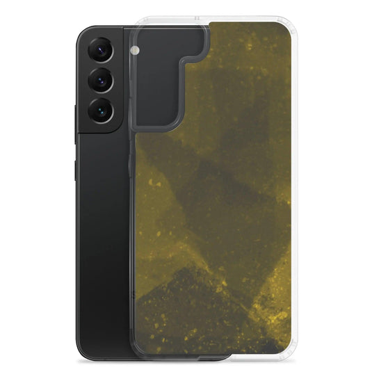 Dark Yellow Industrial Watercolor Paint Brush Style Flexible Clear Samsung Case Bump Resistant Corners CREATIVETECH