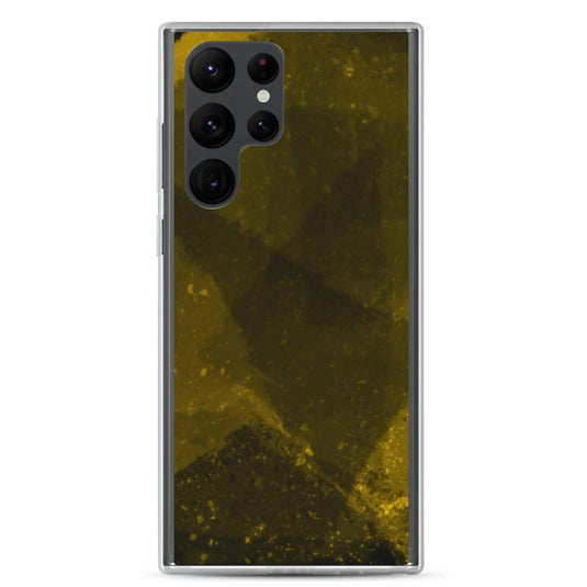 Dark Yellow Industrial Watercolor Paint Brush Style Flexible Clear Samsung Case Bump Resistant Corners CREATIVETECH