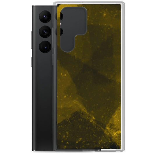 Dark Yellow Industrial Watercolor Paint Brush Style Flexible Clear Samsung Case Bump Resistant Corners CREATIVETECH