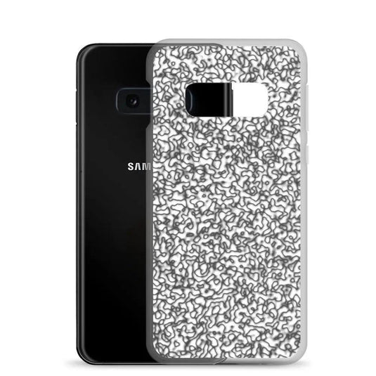 Elegant Black White Tender Organic Pattern Variation Flexible Clear Samsung Case Bump Resistant Corners CREATIVETECH