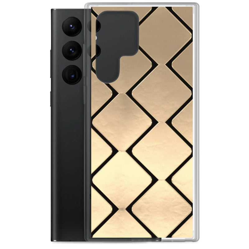 Load image into Gallery viewer, Golden Metal Cubes Flexible Clear Samsung Case Bump Resistant Corners CREATIVETECH