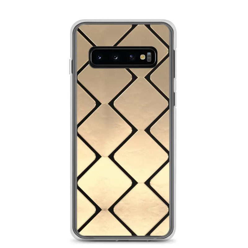 Load image into Gallery viewer, Golden Metal Cubes Flexible Clear Samsung Case Bump Resistant Corners CREATIVETECH