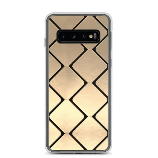 Golden Metal Cubes Flexible Clear Samsung Case Bump Resistant Corners CREATIVETECH