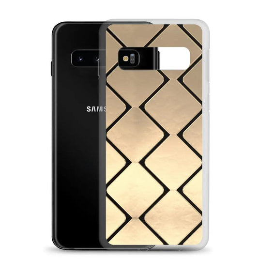 Golden Metal Cubes Flexible Clear Samsung Case Bump Resistant Corners CREATIVETECH